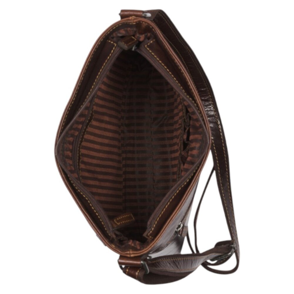 JACK GEORGES Unisex Leather Voyager Buffalo Crossbody - Picture 2 of 4